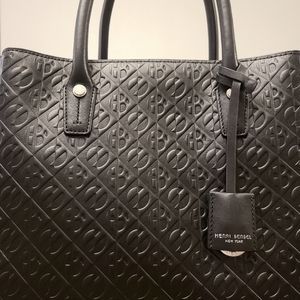 Henri Bendel Black Monogram Satchel